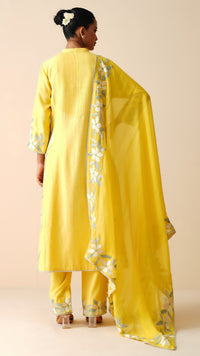 Designer Yellow Chanderi Silk Suit for Women