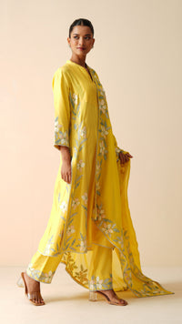 Designer Yellow Chanderi Silk Suit for Women