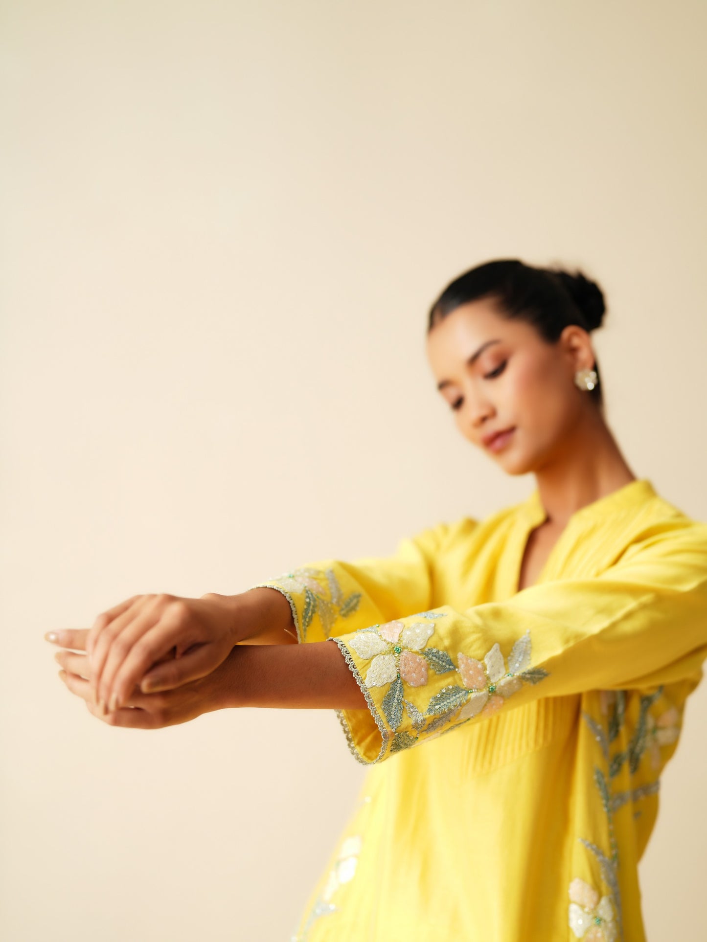Designer Yellow Chanderi Silk Suit for Women