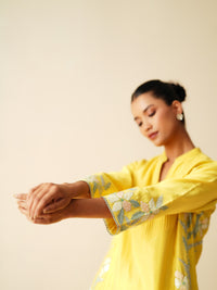Designer Yellow Chanderi Silk Suit for Women