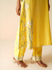 Designer Yellow Chanderi Silk Suit for Women