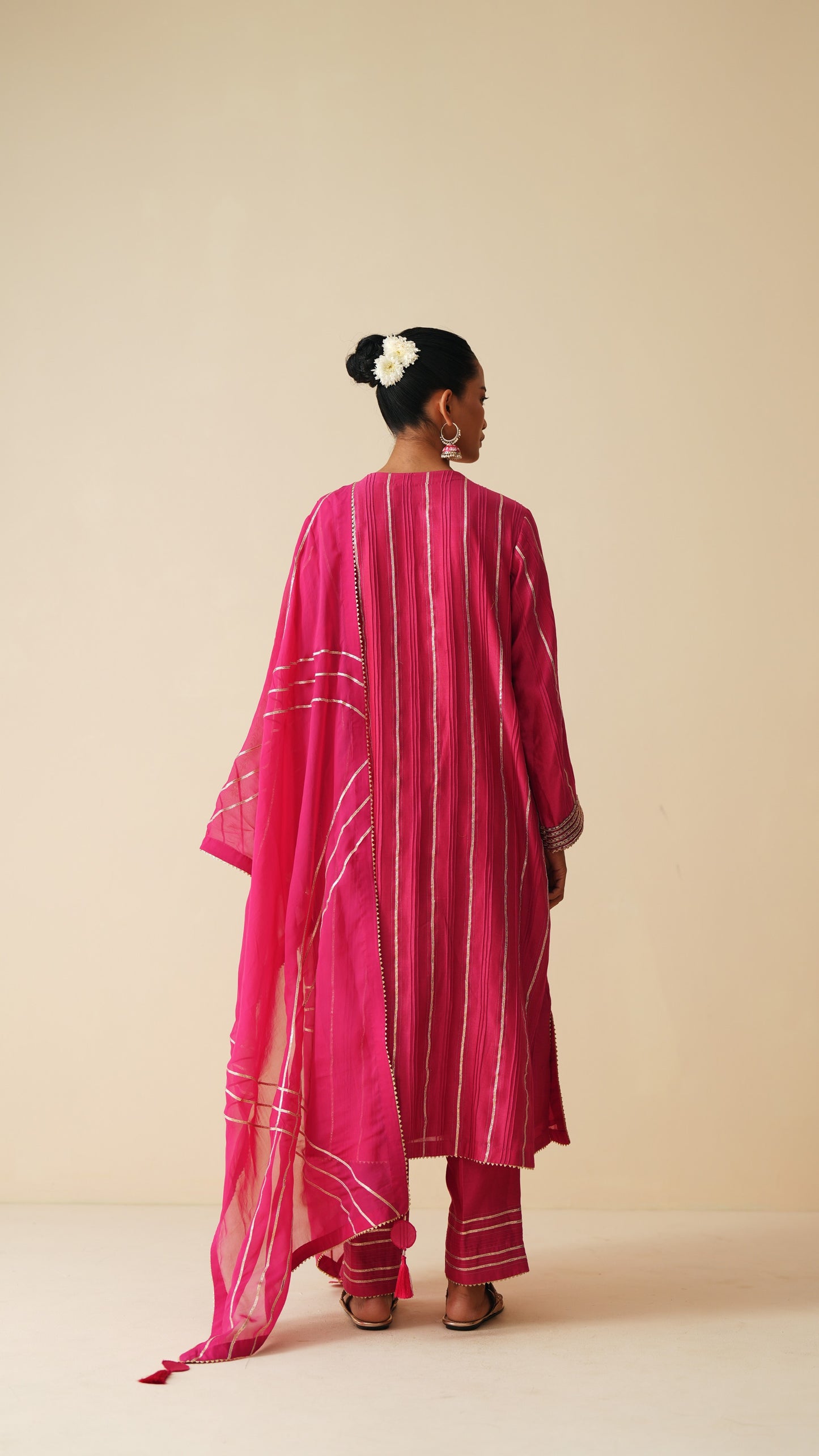 Designer Pintex Gota Work Chanderi Silk Suit Set for Women