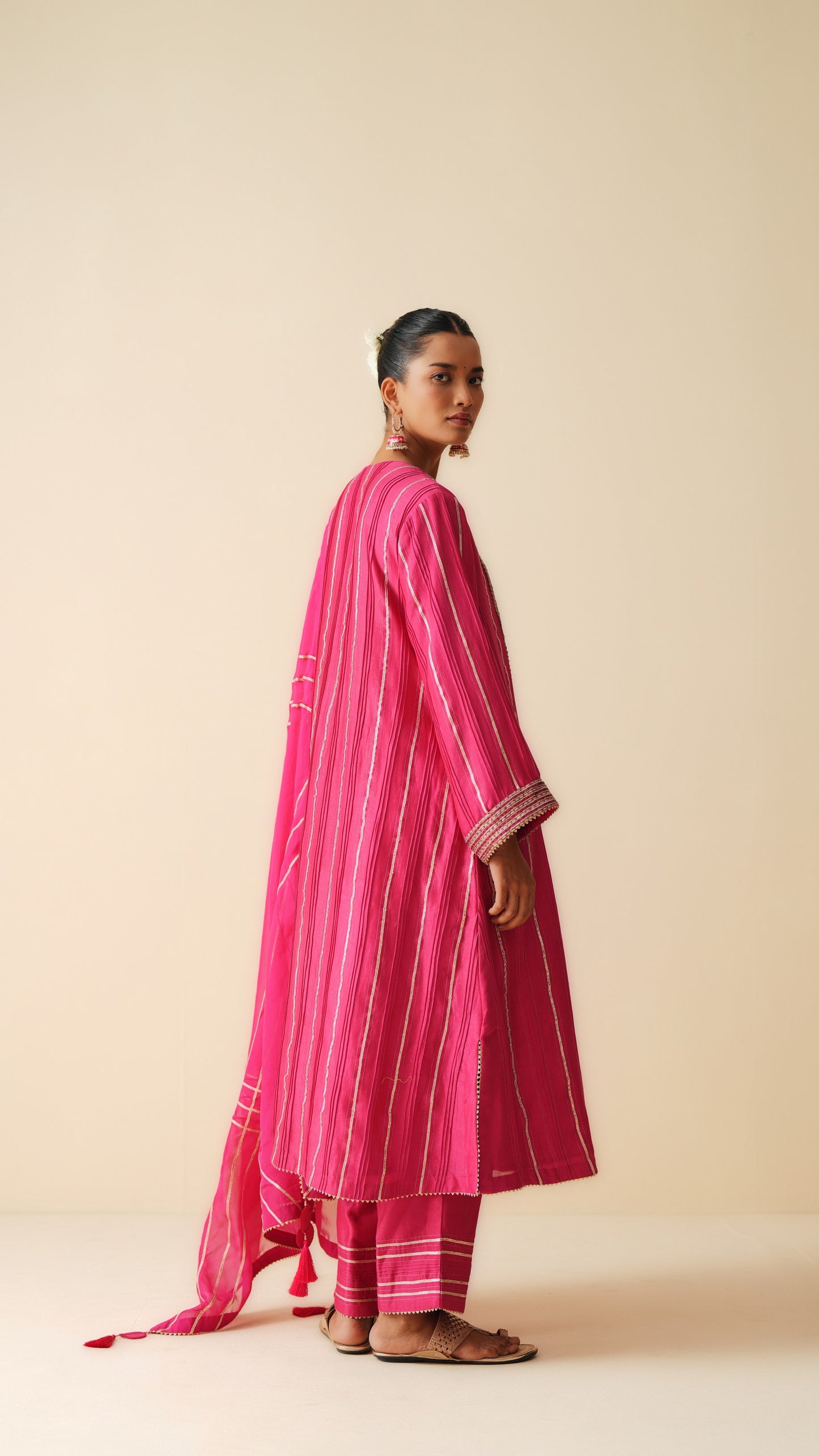 Designer Pintex Gota Work Chanderi Silk Suit Set for Women