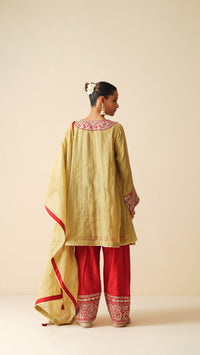 Mul Chanderi & Cotton Silk Ethnic Set with Embroidered Dupatta