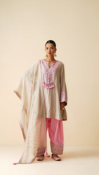 Traditional Mul Chanderi Suit with Embroidered Dupatta