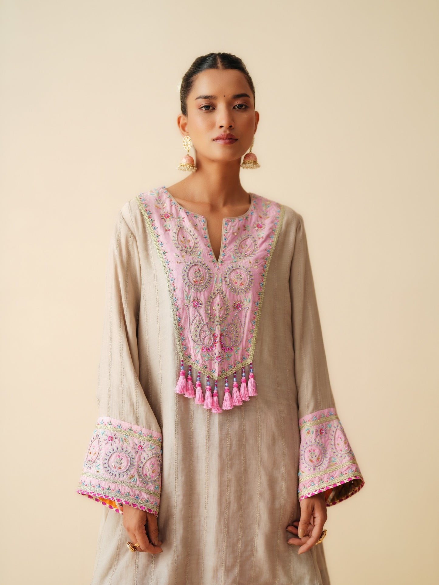 Traditional Mul Chanderi Suit with Embroidered Dupatta