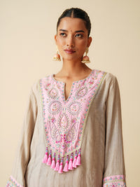 Traditional Mul Chanderi Suit with Embroidered Dupatta