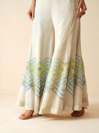 Designer Tissue Chanderi Sharara Set with Blouse and Net Dupatta