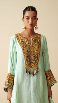 Designer Mul Chanderi Ethnic Suit with Embroidered Cotton Silk Salwar