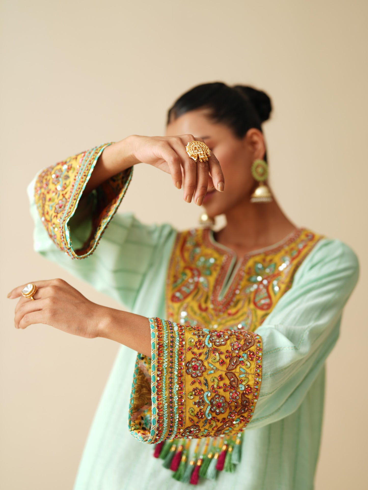 Designer Mul Chanderi Ethnic Suit with Embroidered Cotton Silk Salwar