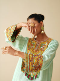 Designer Mul Chanderi Ethnic Suit with Embroidered Cotton Silk Salwar