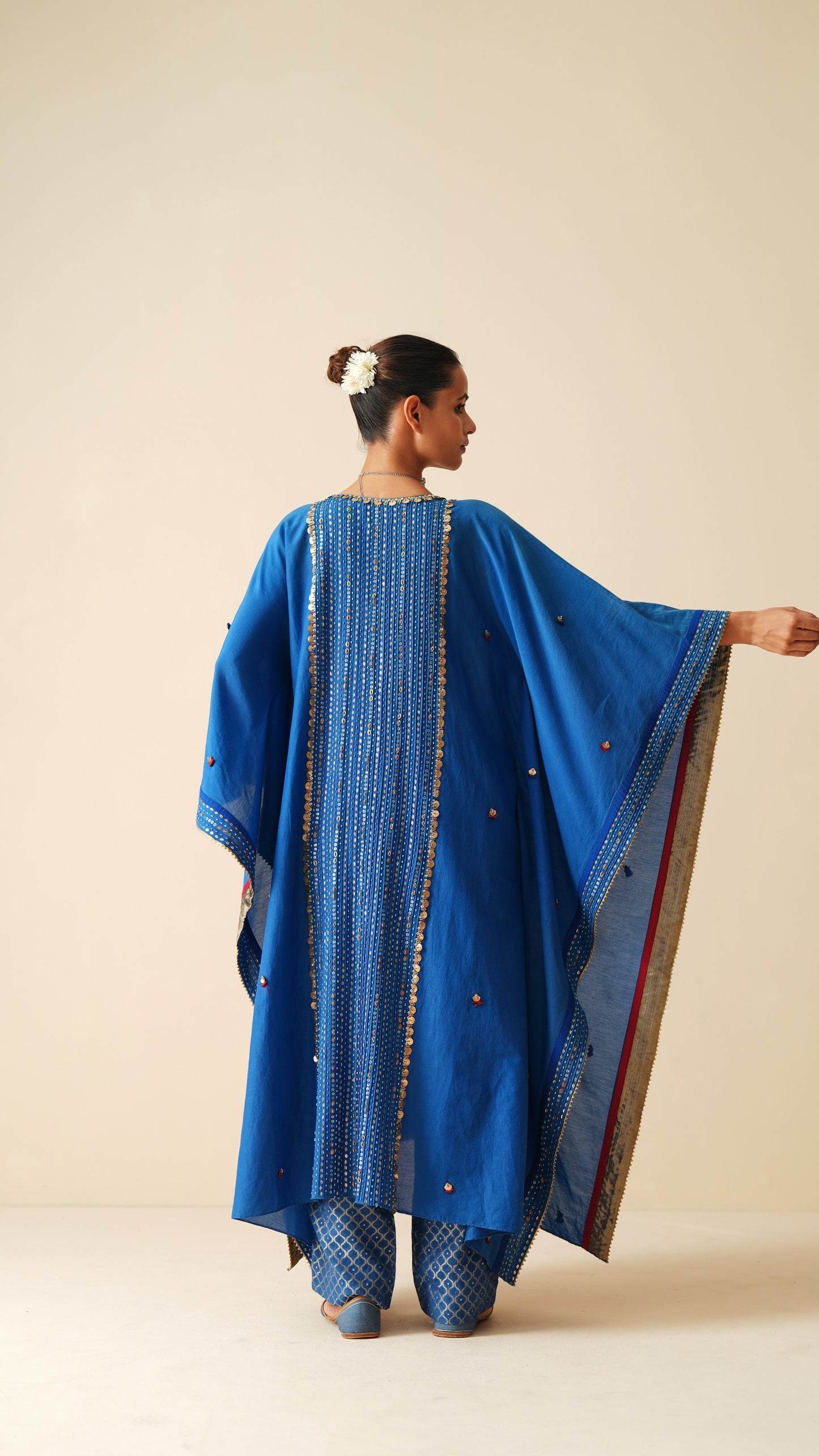 Designer Royal Blue Ethnic Wear Kaftan Set for Women