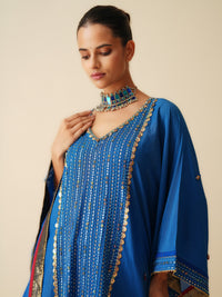 Designer Royal Blue Ethnic Wear Kaftan Set for Women