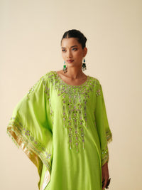 Parrot Green Ethnic Kurta Set for Festive Wear