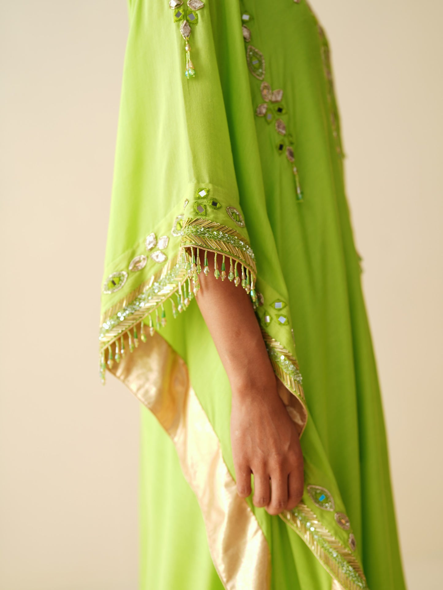Parrot Green Ethnic Kurta Set for Festive Wear