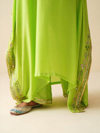 Parrot Green Ethnic Kurta Set for Festive Wear