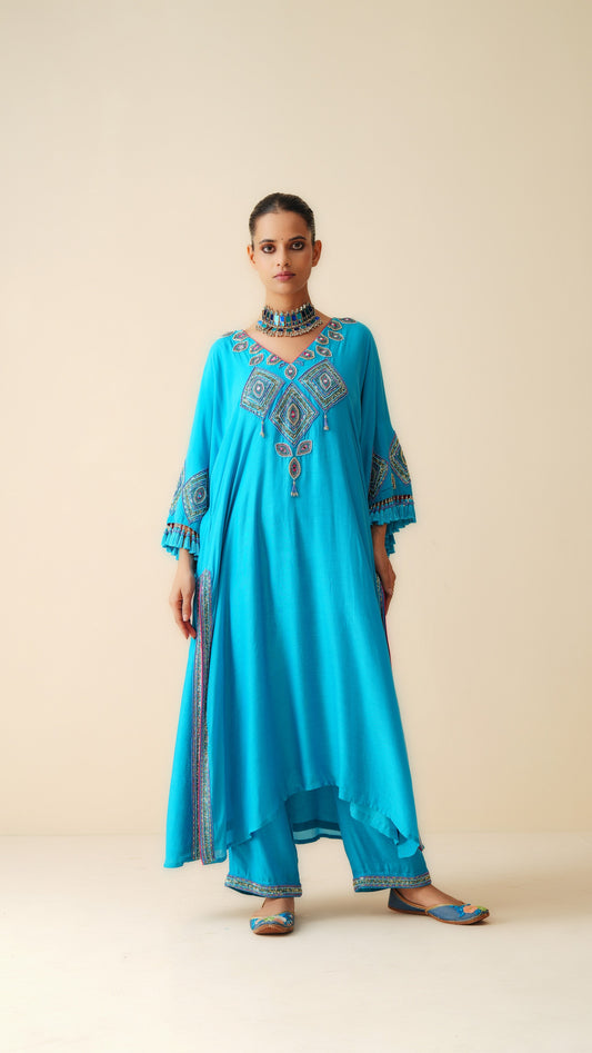 Firozi Designer Ethnic Wear Kaftan Suit for Women