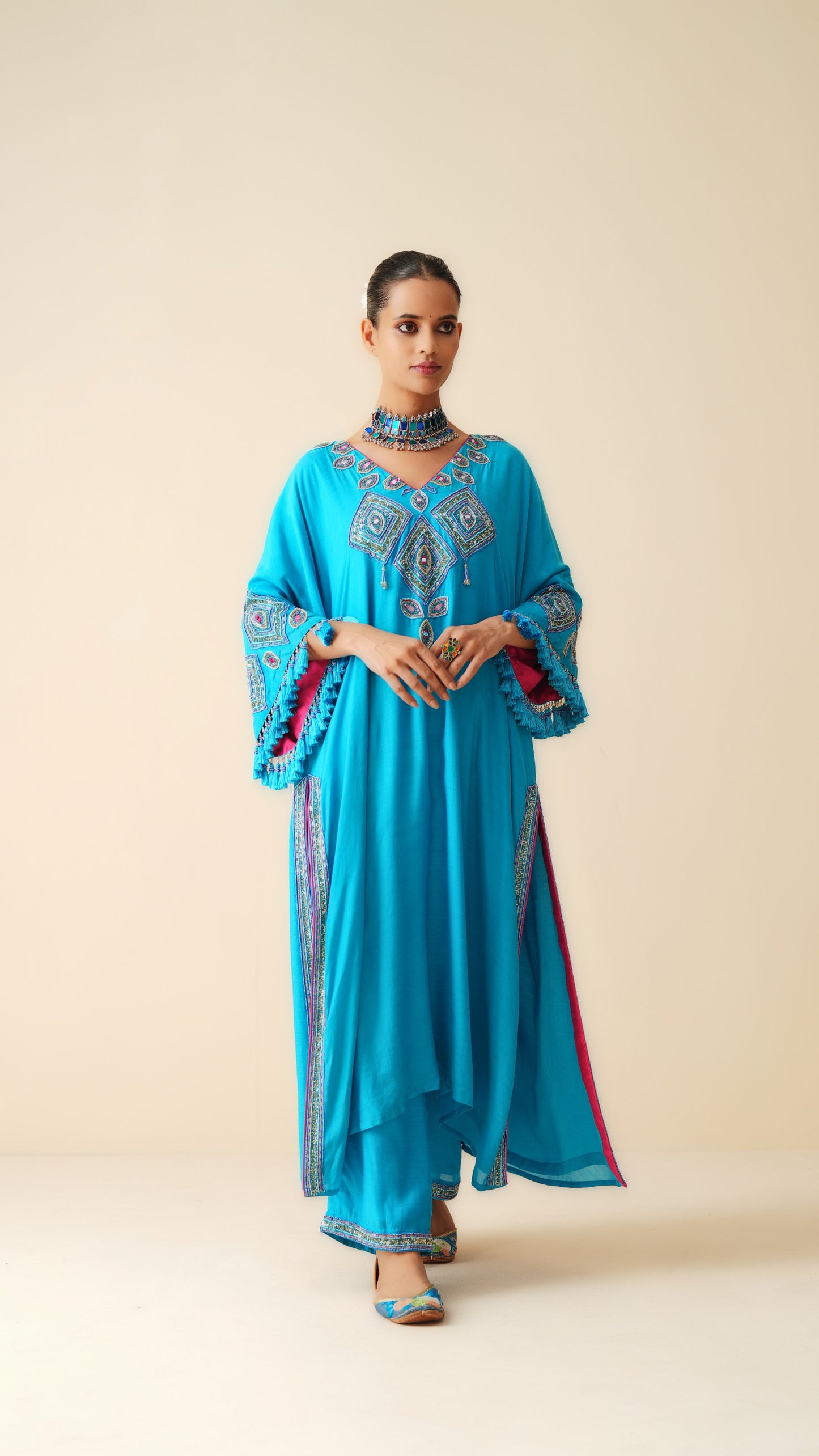 Firozi Designer Ethnic Wear Kaftan Suit for Women