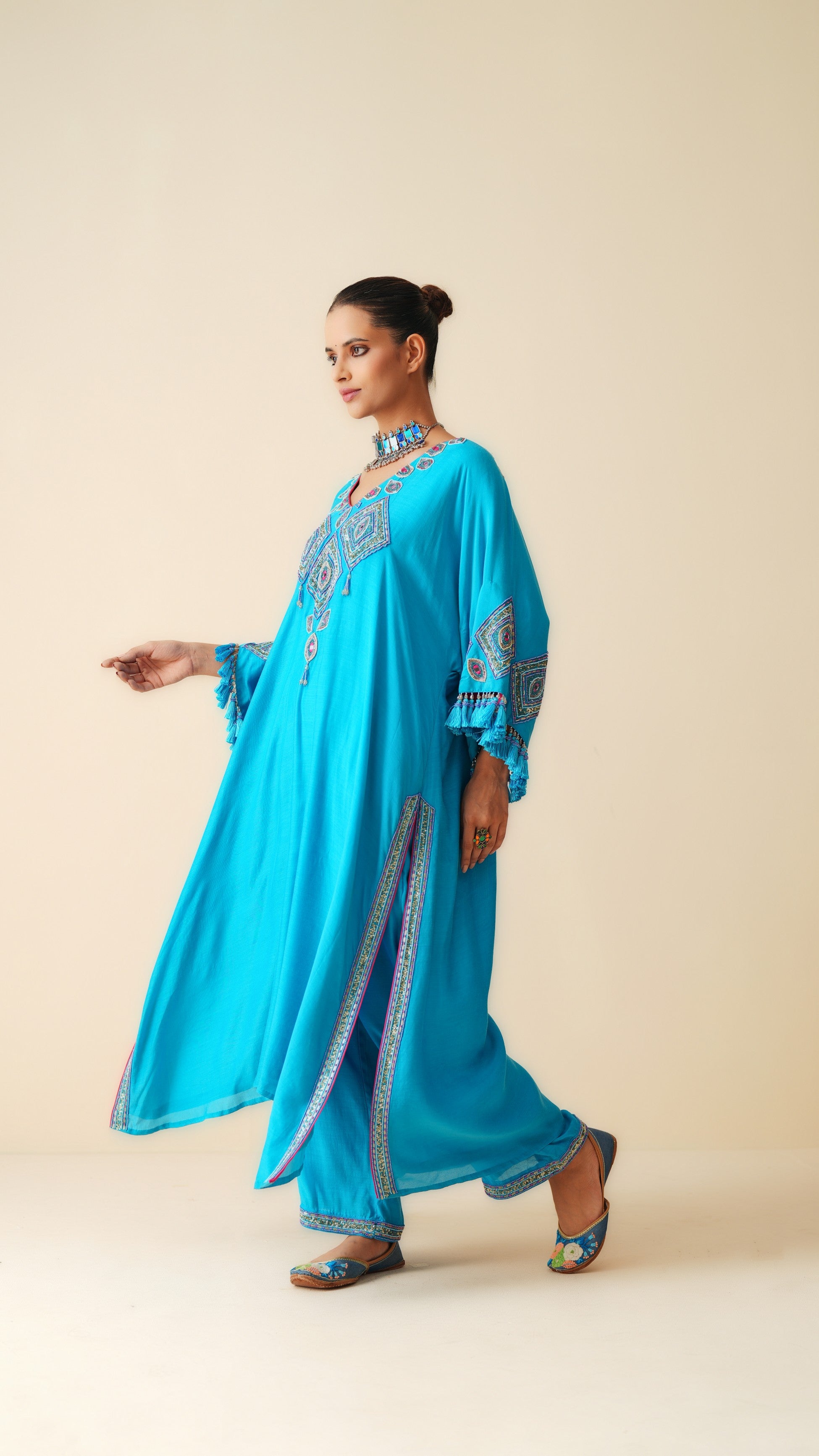 Firozi Designer Ethnic Wear Kaftan Suit for Women
