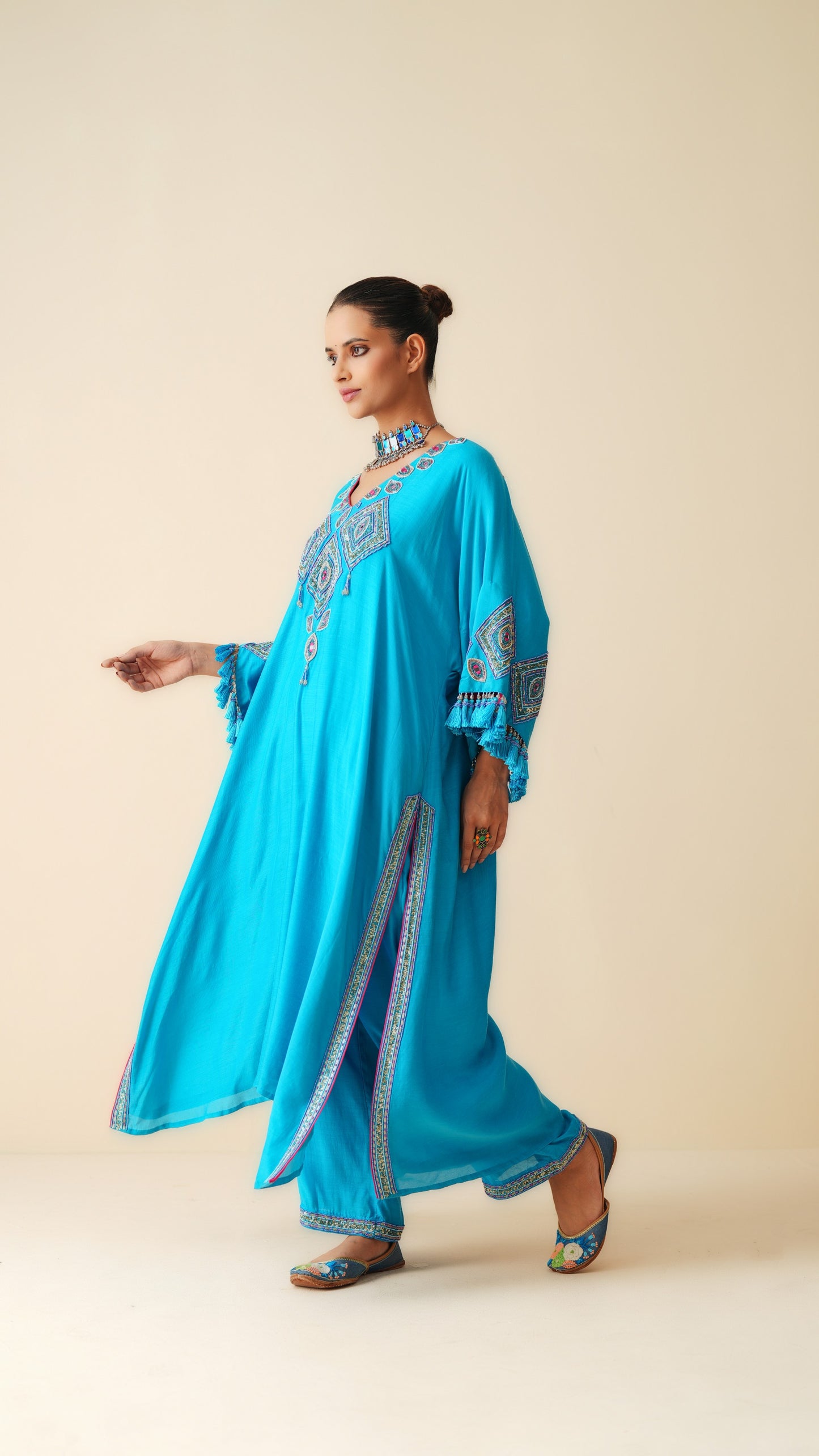 Firozi Designer Ethnic Wear Kaftan Suit for Women