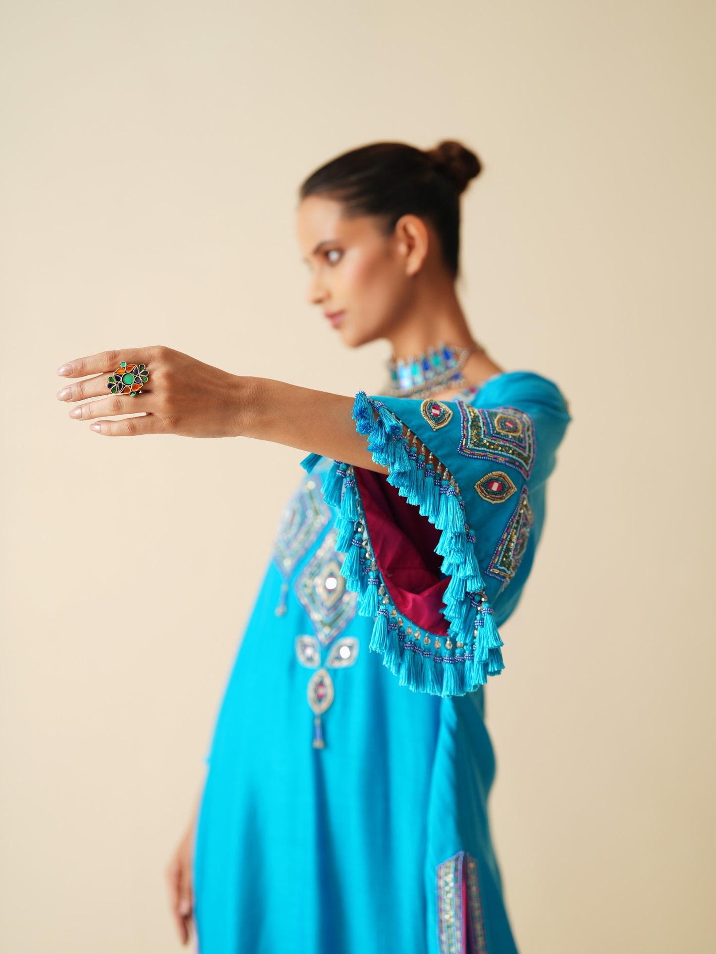 Firozi Designer Ethnic Wear Kaftan Suit for Women