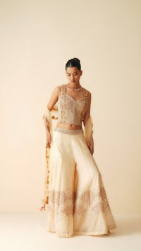 Sharara Set with Strappy Blouse & Dupatta