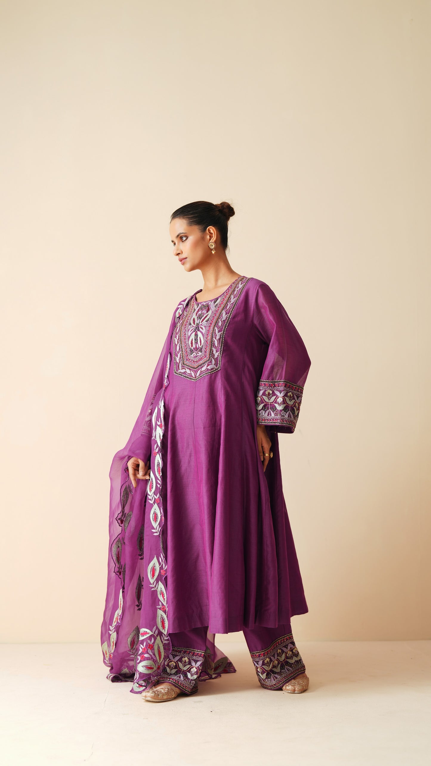 Ethnic Wear Suit Set with Embroidered Dupatta