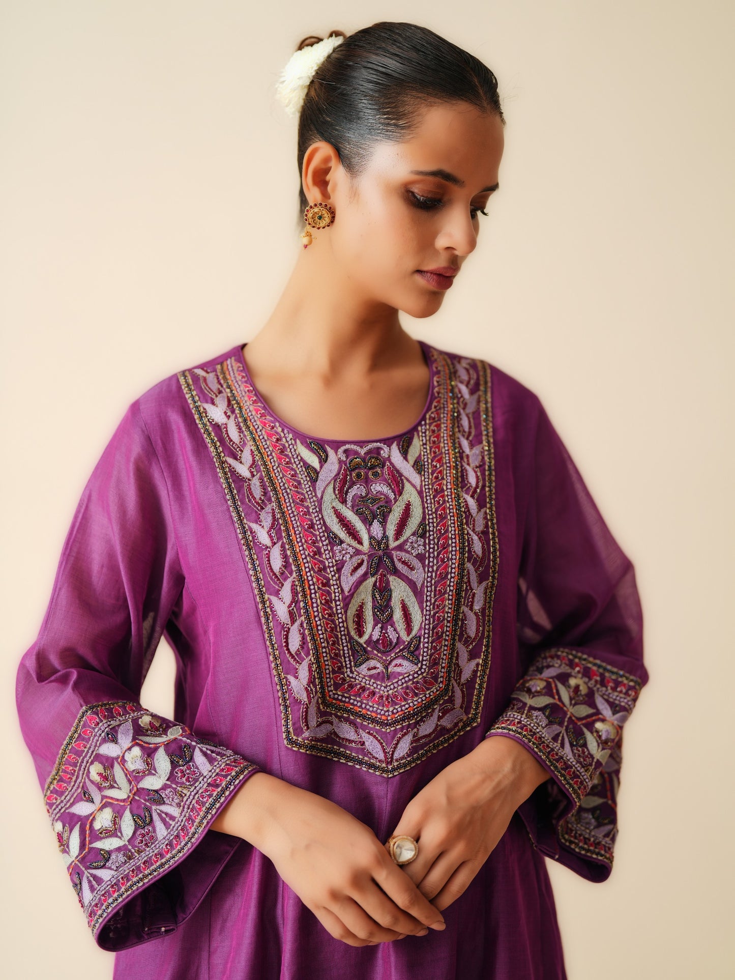 Ethnic Wear Suit Set with Embroidered Dupatta