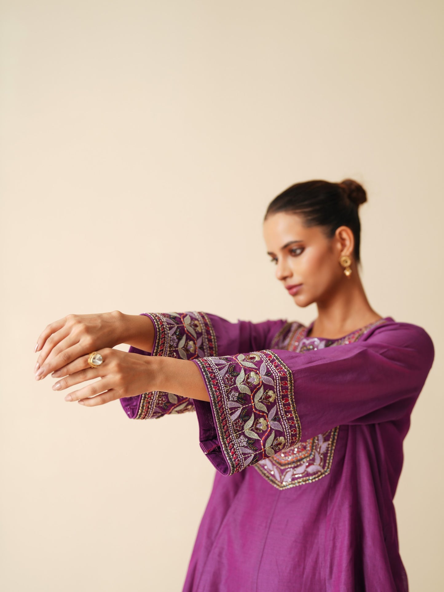 Ethnic Wear Suit Set with Embroidered Dupatta