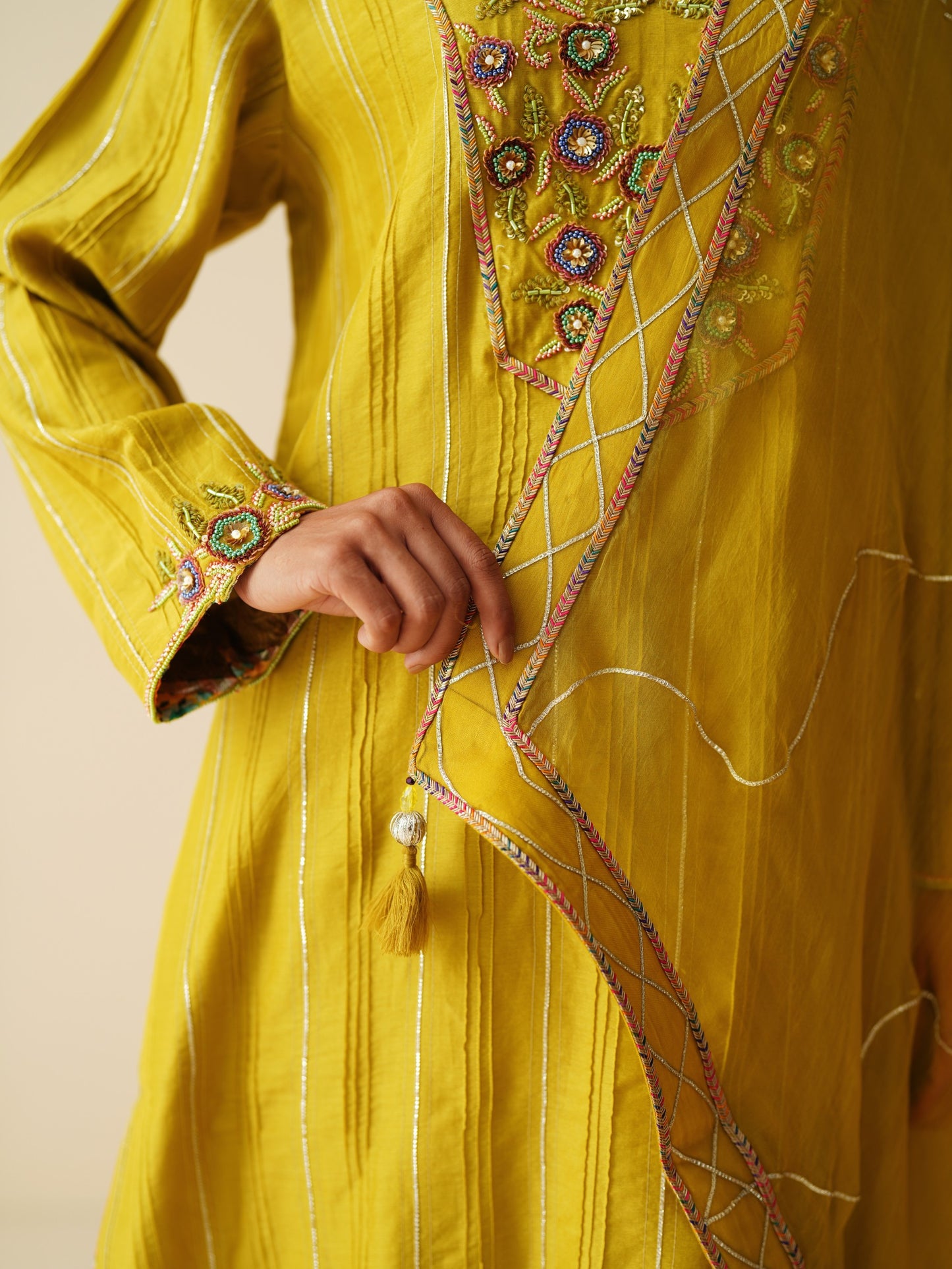 Festive Pure Chanderi Silk Suit Set with Organza Dupatta for Women