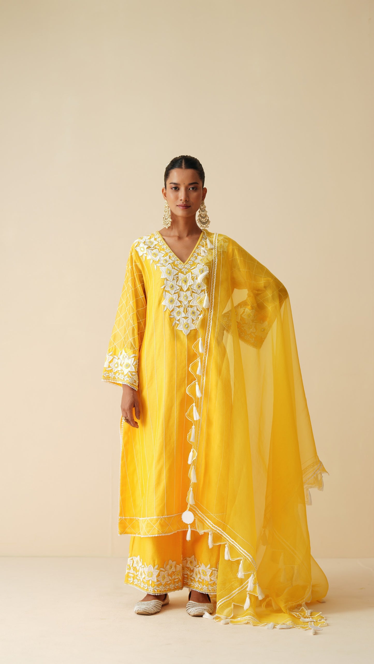 Traditional Yellow Chanderi Silk Suit for Women