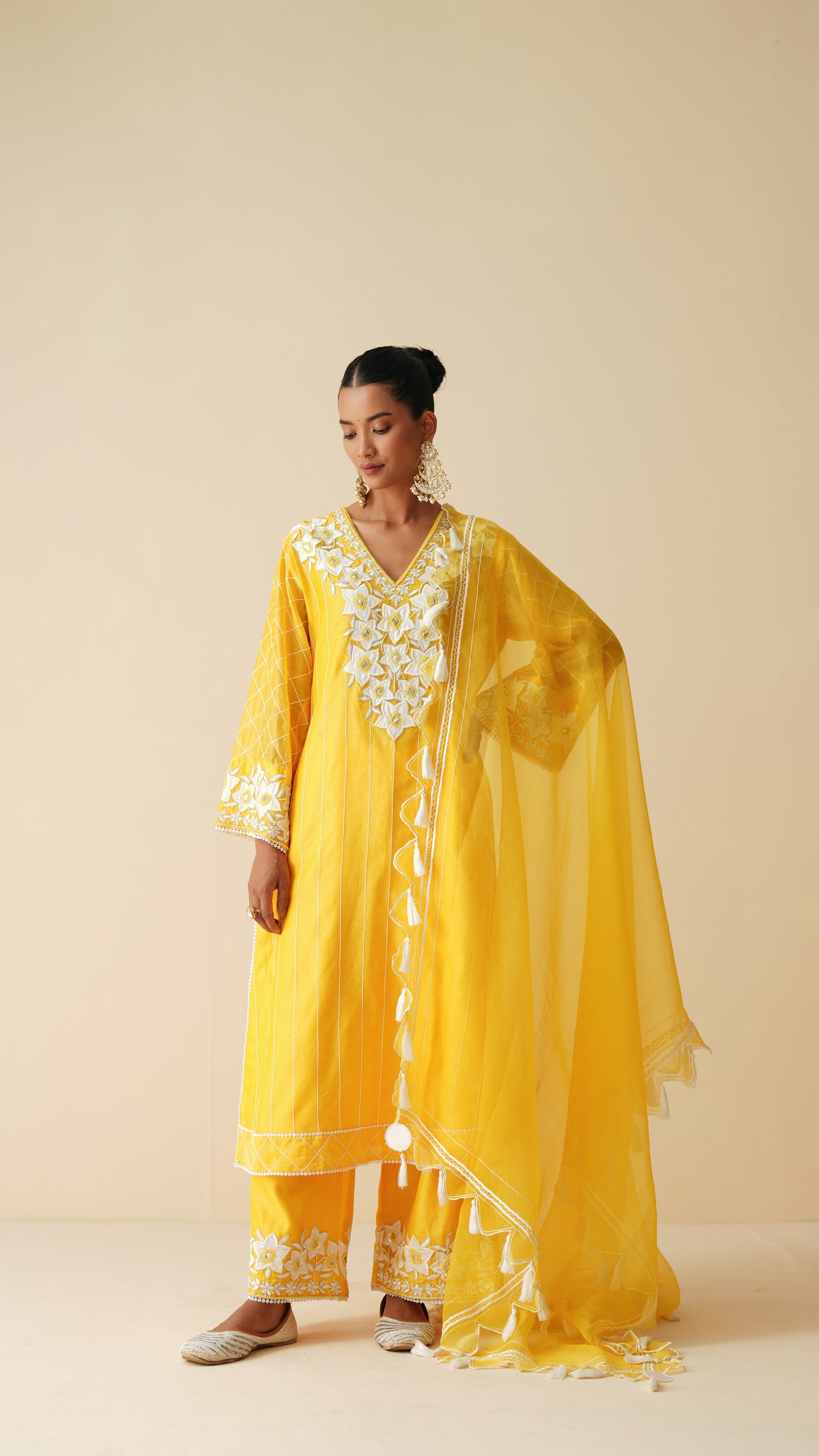 Traditional Yellow Chanderi Silk Suit for Women