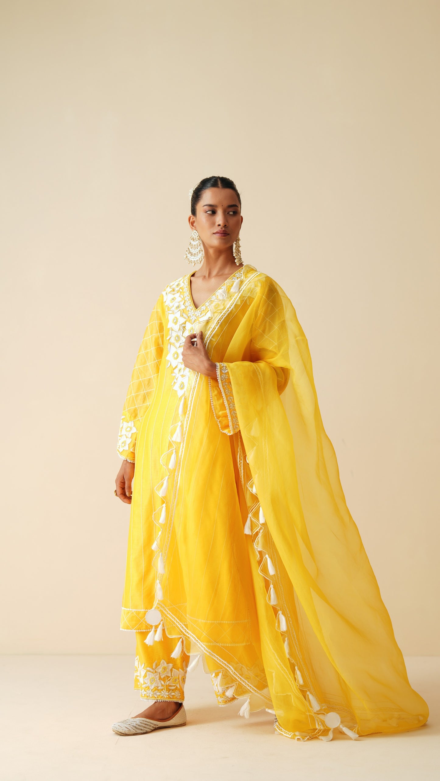 Traditional Yellow Chanderi Silk Suit for Women