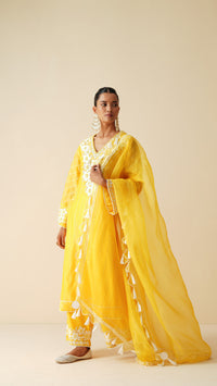 Traditional Yellow Chanderi Silk Suit for Women