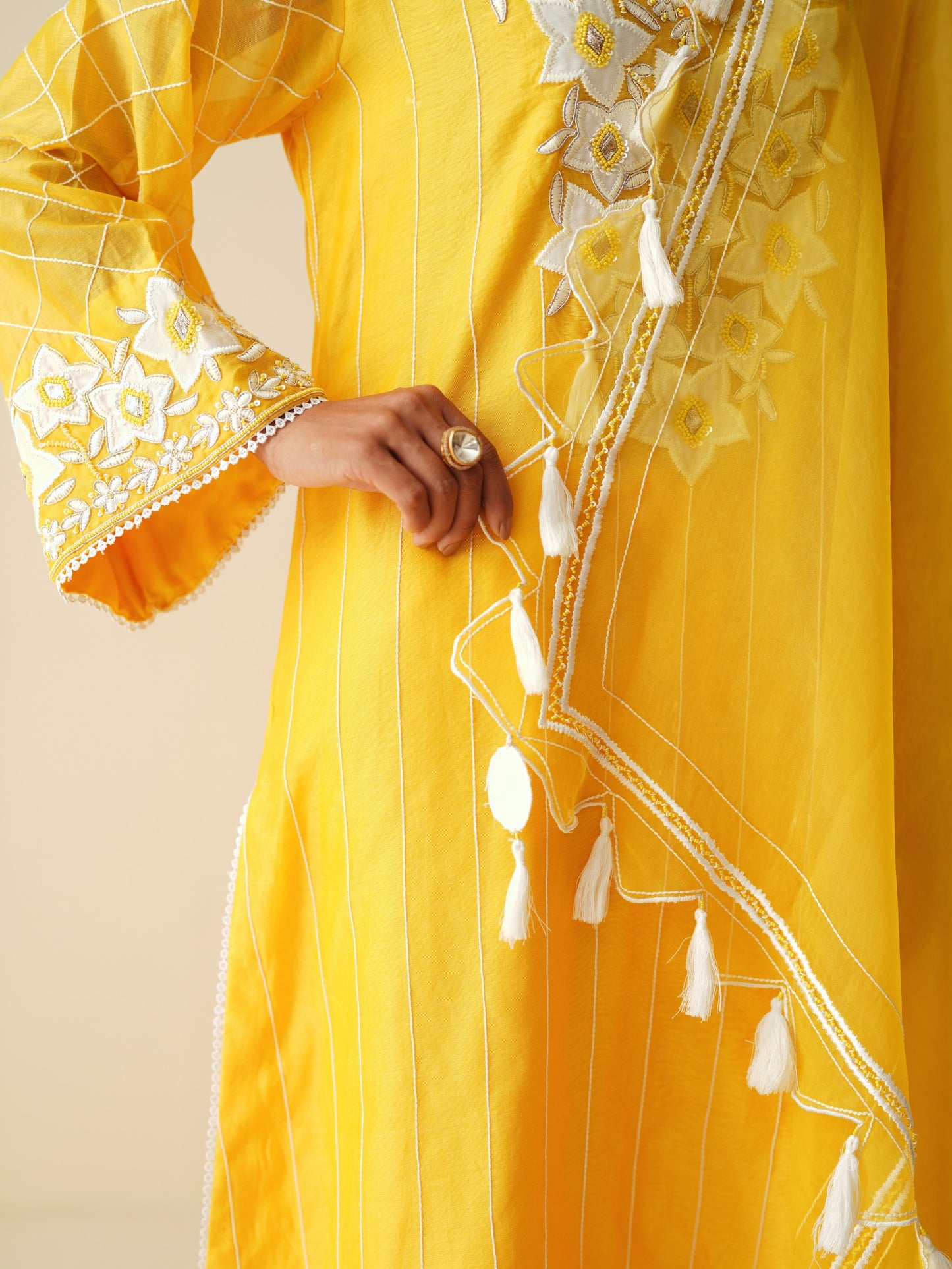 Traditional Yellow Chanderi Silk Suit for Women