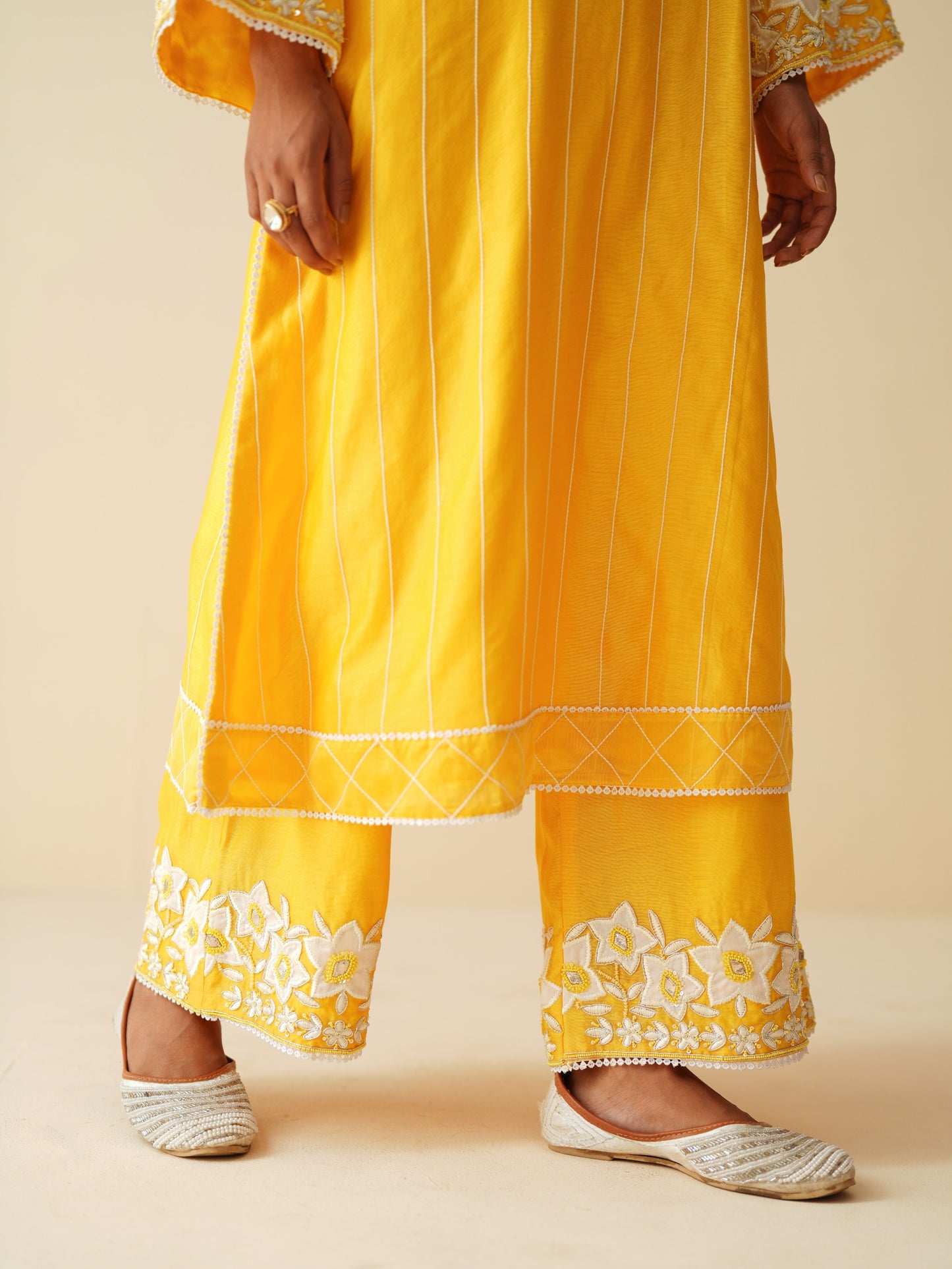 Traditional Yellow Chanderi Silk Suit for Women