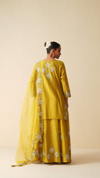 Designer Mehndi Green Pure Sharara Set with Dupatta