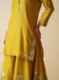 Designer Mehndi Green Pure Sharara Set with Dupatta
